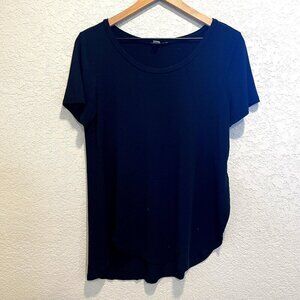 Halogen Black Scoop Neck Short Sleeve Tee Shirt Small